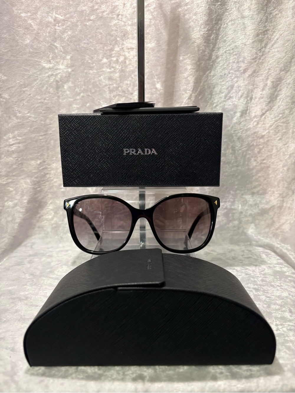 Prada PR22ZS Microlens Acetate Sunglasses Black BNIB